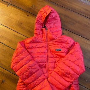 Patagonia women's down sweater hoody pink coral XL